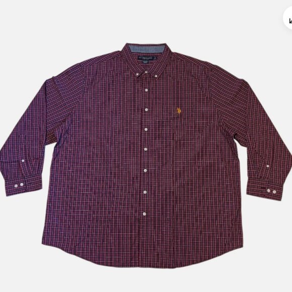 US POLO ASSN Mens 2XL Big Red Plaid Shirt Long Sleeve Button Down NWT MSRP $ 60 - Picture 3 of 9